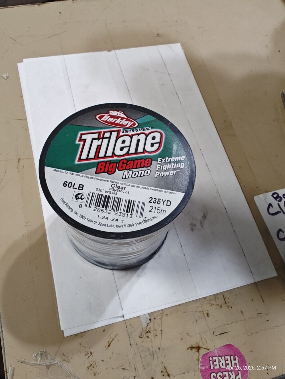 Ultimate 60 lb Trilene Big Game Fishing Line - 235 Yards of Monofilament clear